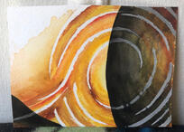 an abstract painting of the Sun Goddess of the Earth